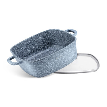 Αντικολλητική Τετράγωνη Κατσαρόλα 28 cm με Κεραμική-Γρανίτη Επίστρωση και Γυάλινο Καπάκι 6.5 Lt Edenberg EB-8003