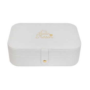 Ορθογώνια Κοσμηματοθήκη - Μπιζουτιέρα 22 x 15 x 7 cm Χρώματος Λευκό Home Deco Factory HD2306 HD2306-White