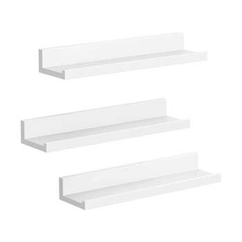 Σετ Επιτοίχια Ξύλινα Ράφια 38 x 10 x 5 cm 3 τμχ Songmics LWS38WT