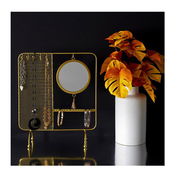 Μεταλλικό Σταντ Κοσμημάτων με Καθρέπτη 35.5 x 30 x 10 cm Home Deco Factory HD5074