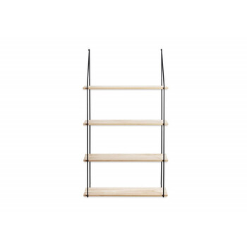 Επιτοίχια Μεταλλική Ορθογώνια Ραφιέρα με 4 Ξύλινα Ράφια 65 x 17 x 114.5 cm Alicante Lifa-Living 8719743323230