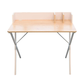 Μεταλλικό Γραφείο με Ξύλινη Επιφάνεια 90 x 50 x 84 cm Χρώματος Λευκό Home Deco Factory HD6423