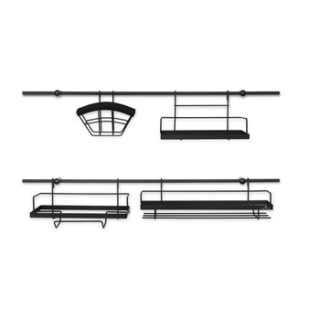 Σετ Μεταλλικά Ράφια Κουζίνας Χρώματος Μαύρο 16 τμχ Edenberg EB-8516