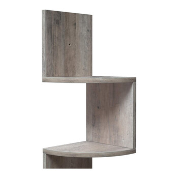 Γωνιακή Ξύλινη Ραφιέρα με 5 Ράφια 20 x 20 x 127.5 cm Χρώματος Γκρι VASAGLE LBC020M01