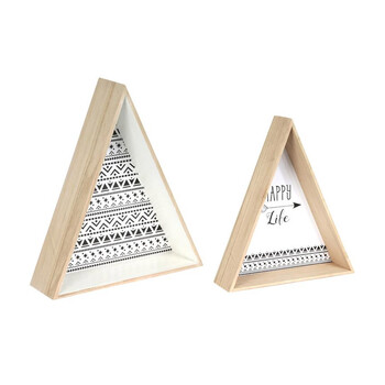 Σετ Ξύλινα Τρίγωνα Διακοσμητικά 44 x 38 x 11 cm 2 τμχ Home Deco Factory HD4556