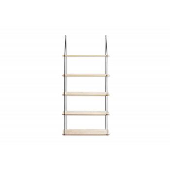 Επιτοίχια Μεταλλική Ορθογώνια Ραφιέρα με 5 Ξύλινα Ράφια 65 x 17 x 138.5 cm Alicante Lifa-Living 8719743323247