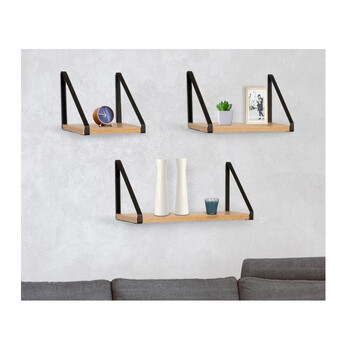 Σετ Επιτοίχια Ξύλινα Ράφια 40 x 15 x 18 cm 3 τμχ Idomya 30084305