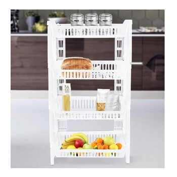 Πλαστική Ραφιέρα με 4 Ράφια 42 x 35 x 75 cm MWS18441