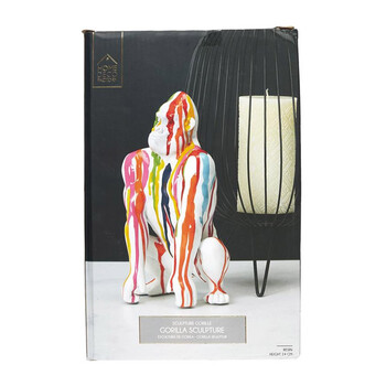 Διακοσμητικός Πολύχρωμος Γορίλας Πολυρητίνης 14.5 x 14 x 24 cm Home Deco Factory HD1326