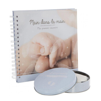 Σετ Βρεφικό Άλμπουμ και Κουτί Αποτυπώματος Μωρού 23 x 22 cm Χρώματος Μπλε Atmosphera 127312-Blue