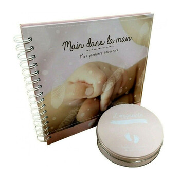 Σετ Βρεφικό Άλμπουμ και Κουτί Αποτυπώματος Μωρού 23 x 22 cm Χρώματος Ροζ Atmosphera 127312-Pink