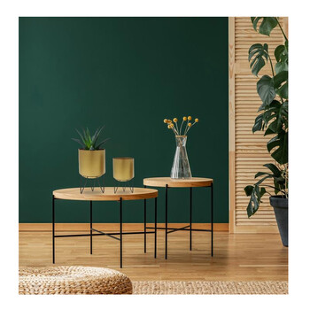 Σετ Στρογγυλά Κασπώ με Μεταλλικές Βάσεις 13 x 13 x 22.5 cm 2 τμχ Home Deco Factory HD4959