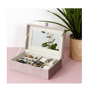 Βελούδινη Κοσμηματοθήκη - Μπιζουτιέρα 25 x 16 x 8 cm Home Deco Factory HD2317