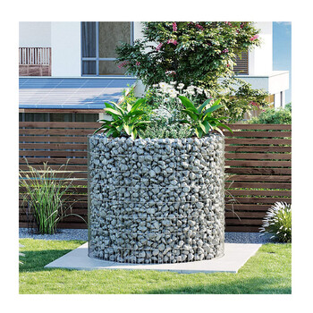 Στρογγυλό Συρματοκιβώτιο Υπερυψωμένη Γλάστρα από Γαλβανισμένο Ατσάλι 90 x 80 cm Songmics GGB879