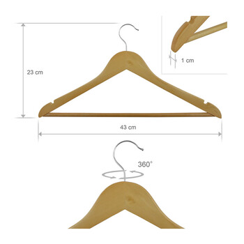 Σετ Ξύλινες Κρεμάστρες Ρούχων 8 τμχ Bakaji 01822805