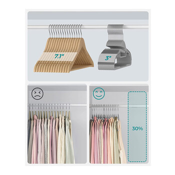 Σετ Πλαστικές Κρεμάστρες Ρούχων 50 τμχ Songmics CRP41G-50