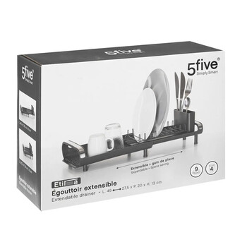 Επεκτεινόμενη Πιατοθήκη Στεγνωτήριο 27.5 - 49 x 20 x 13 cm 5Five Simply Smart 189600