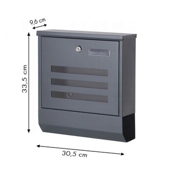 Γραμματοκιβώτιο από Γαλβανισμένο Ατσάλι 30.5 x 9.6 x 33.5 cm ModernHome HPB2210X-GS