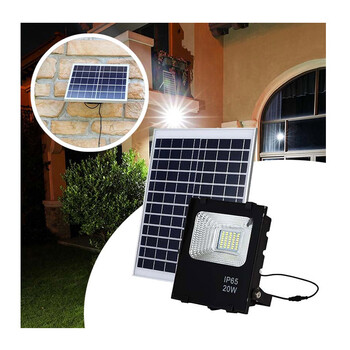 Αδιάβροχος LED Προβολέας με Φωτοβολταϊκό Πάνελ και Τηλεχειριστήριο 20 W Hoppline HOP1001033-2