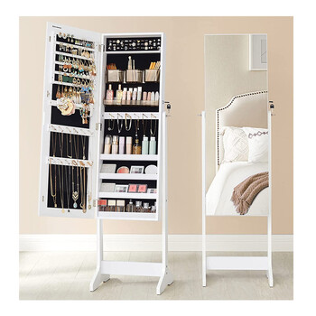 Κοσμηματοθήκη Μπιζουτιέρα με Ολόσωμο Καθρέπτη 41.2 x 36.5 x 152 cm Songmics JJC002W01