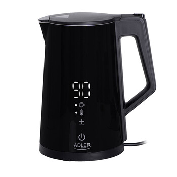 Ασύρματος Ηλεκτρικός Ανοξείδωτος Βραστήρας με LED Οθόνη 1.7 Lt Χρώματος Μαύρο Adler AD-1345 AD-1345-Black