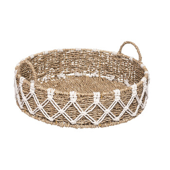 Ψάθινος Στρογγυλός Διακοσμητικός Δίσκος 38.5 x 38.5 x 15.5 cm Atmosphera 185639