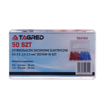 Σετ Κλέμες Ταχείας Σύνδεσης Καλωδίων σε Κασετίνα 50 τμχ TAGRED TA4164