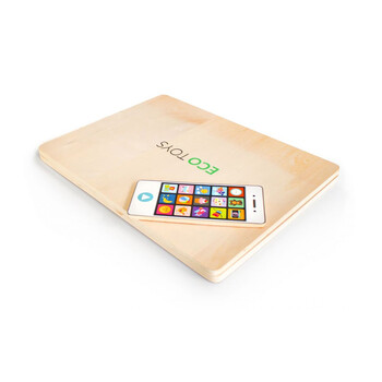 Ξύλινο Εκπαιδευτικό Παιδικό Μαγνητικό Laptop με Αξεσουάρ Χρώματος Καφέ Ανοιχτό Ecotoys G068-ECO_STANDART