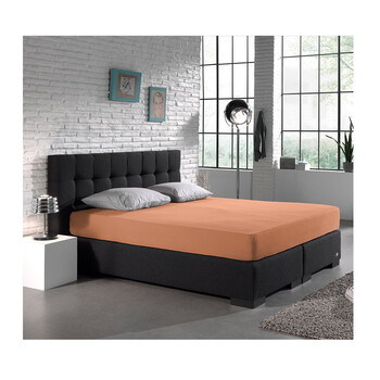 Υπέρδιπλο Σεντόνι με Λάστιχο 100% Βαμβάκι 160 x 200 x 30 cm Χρώματος Πορτοκαλί Dreamhouse 8720578051793