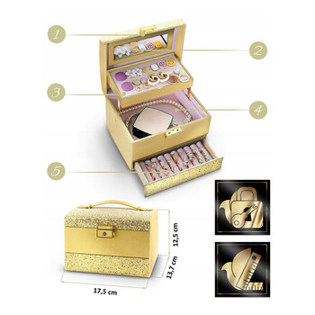 Κοσμηματοθήκη - Μπιζουτιέρα 17.5 x 13.7 x 12.5 cm Χρώματος Χρυσό Massido MS-705-Gold