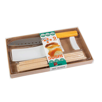 Σετ Σερβιρίσματος Sushi με 2 Ζευγάρια Chopsticks 2 Στηρίγματα 1 Μπολ 1 Μαχαίρι και 1 Σουπλά 7 τμχ Bakaji 02815205