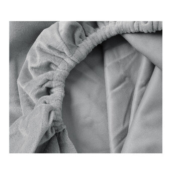 King Size Βελούδινο Σεντόνι με Λάστιχο 180 x 200 cm Χρώματος Γκρι Sleeptime 8720578055319