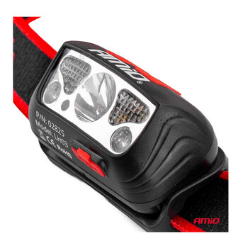 Επαναφορτιζόμενος Φακός Κεφαλής LED XPE+2LED+2SMD 180FLUX 1200mAh LH03 AMiO 02825