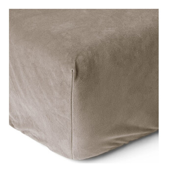 King Size Βελούδινο Σεντόνι με Λάστιχο 180 x 200 cm Χρώματος Taupe Sleeptime 8720578055272