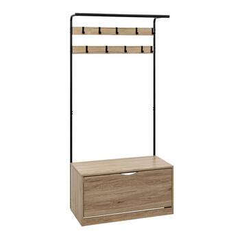 Ξύλινο Έπιπλο Εισόδου με Παπουτσοθήκη και 10 Κρεμάστρες 80 x 35 x 175 cm 5Five Simply Smart 193428