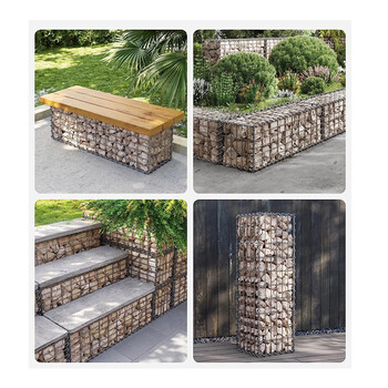 Ορθογώνιο Γαλβανιζέ Συρματοκιβώτιο για Περίφραξη Κήπου 100 x 30 x 30 cm Songmics GGB133