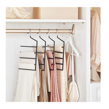 Σετ Μεταλλικές Κρεμάστρες για Παντελόνια 5 Θέσεων 4 τμχ Songmics CRI034B02