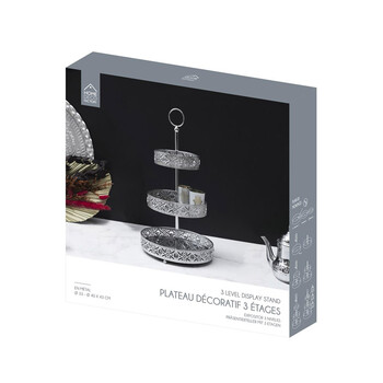 Μεταλλική Εταζέρα 3 Ορόφων 43 cm Χρώματος Ασημί Home Deco Factory KA0113