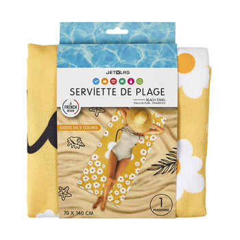 Πετσέτα Θαλάσσης 70 x 140 cm Χρώματος Κίτρινο JET LAG VO8721 VO8721-Yellow