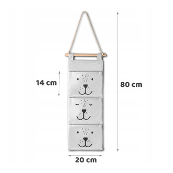 Κρεμαστή Υφασμάτινη Θήκη Αποθήκευσης 20 x 80 cm Nukido NK-403-Grey