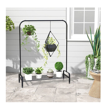 Μεταλλική Κρεμάστρα Ρούχων Δαπέδου 112 x 42 x 145 cm Costway JZ10164DK