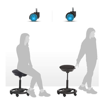 Τροχήλατο Σκαμπό Γραφείου 50 x 55-73 cm Songmics OSC06BK