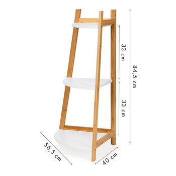 Γωνιακή Ξύλινη Ραφιέρα από Μπαμπού με 3 Ράφια 56.5 x 40 x 84.5 cm ModernHome RH2006-49