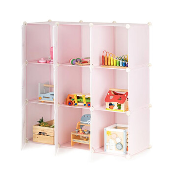 Σύστημα Αποθήκευσης - Παιδική Αρθρωτή Ραφιέρα με 9 Κύβους 110 x 37 x 110 cm ModernHome PJJCBS0009-09C