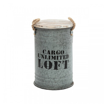 Σετ Μεταλλικά Σκαμπό με Αποθηκευτικό Χώρο 40 x 51.5 cm 3 τμχ Χρώματος Γκρι Loft Retro Factory Atmosphera 166517A