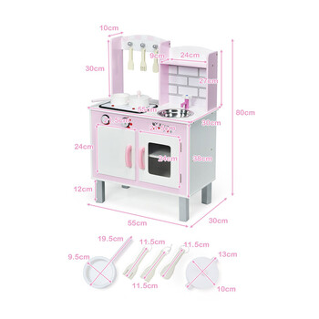 Παιδική Κουζίνα με Αξεσουάρ 55 x 30 x 80 cm Costway TY327899