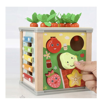 Ξύλινο Παιδικό Εκπαιδευτικό Παιχνίδι Κύβος 5 σε 1 16 x 15.5 x 15.5 cm Kruzzel 22566