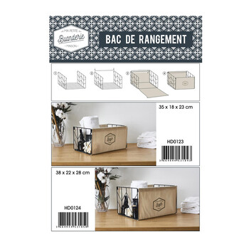 Πτυσσόμενο Μεταλλικό Ορθογώνιο Καλάθι 38 x 22 x 28 cm Home Deco Factory HD0124