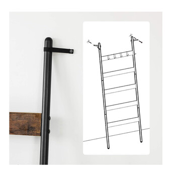 Μεταλλική Κρεμάστρα - Σκάλα Τοίχου 65 x 178 cm VASAGLE LLS011B01