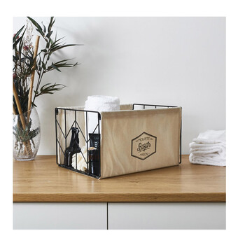 Πτυσσόμενο Μεταλλικό Ορθογώνιο Καλάθι 38 x 22 x 28 cm Home Deco Factory HD0124